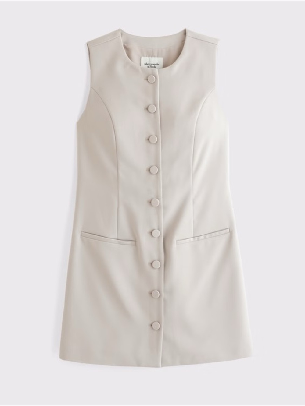 Abercrombie Khaki Button-Front Mini Dress